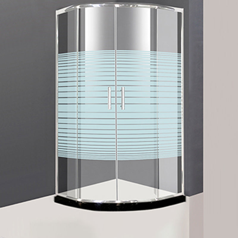 Silver Rounded Shower Stall Clear Tempered Glass Shower Stall with Door Handles Clearhalo 'Bathroom Remodel & Bathroom Fixtures' 'Home Improvement' 'home_improvement' 'home_improvement_shower_stalls_enclosures' 'Shower Stalls & Enclosures' 'shower_stalls_enclosures' 'Showers & Bathtubs' 7352630