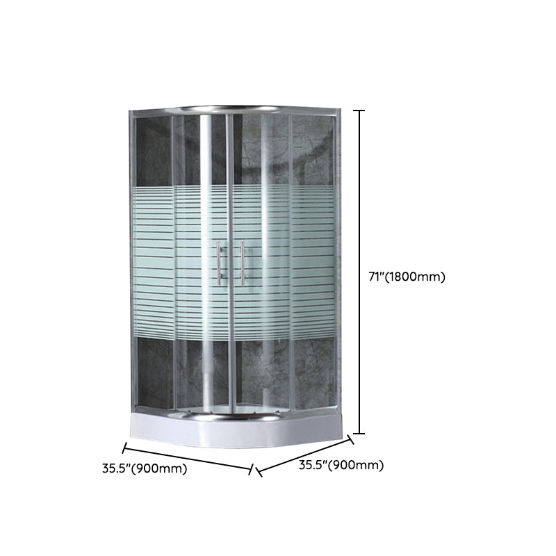Silver Rounded Shower Stall Clear Tempered Glass Shower Stall with Door Handles Clearhalo 'Bathroom Remodel & Bathroom Fixtures' 'Home Improvement' 'home_improvement' 'home_improvement_shower_stalls_enclosures' 'Shower Stalls & Enclosures' 'shower_stalls_enclosures' 'Showers & Bathtubs' 7352654