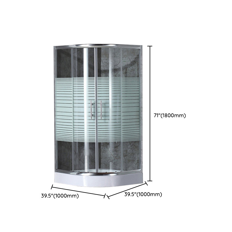 Silver Rounded Shower Stall Clear Tempered Glass Shower Stall with Door Handles Clearhalo 'Bathroom Remodel & Bathroom Fixtures' 'Home Improvement' 'home_improvement' 'home_improvement_shower_stalls_enclosures' 'Shower Stalls & Enclosures' 'shower_stalls_enclosures' 'Showers & Bathtubs' 7352660