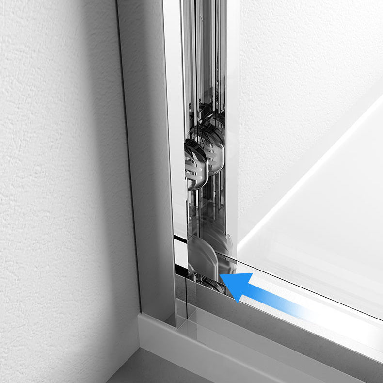 Framed Double Sliding Shower Bath Door Black Tempered Shower Doors Clearhalo 'Bathroom Remodel & Bathroom Fixtures' 'Home Improvement' 'home_improvement' 'home_improvement_shower_tub_doors' 'Shower and Tub Doors' 'shower_tub_doors' 'Showers & Bathtubs' 7352698