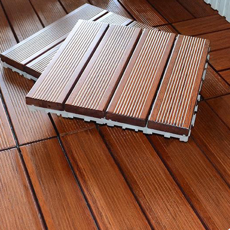 Modern Side Trim Piece Solid Wood Click-Locking Wood Tile Set for Patio Garden Clearhalo 'Flooring 'Hardwood Flooring' 'hardwood_flooring' 'Home Improvement' 'home_improvement' 'home_improvement_hardwood_flooring' Walls and Ceiling' 7353035