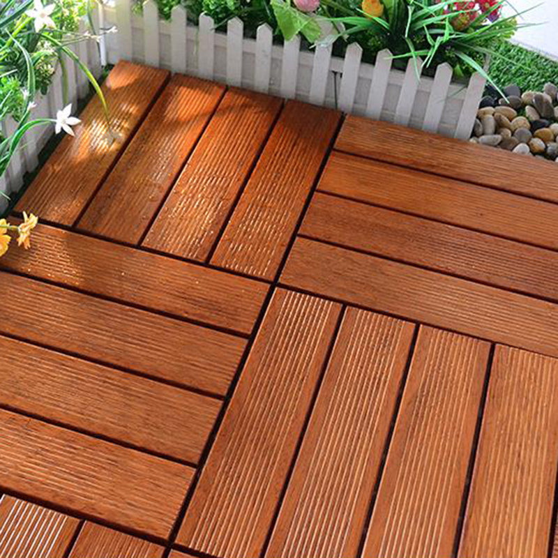 Modern Side Trim Piece Solid Wood Click-Locking Wood Tile Set for Patio Garden Clearhalo 'Flooring 'Hardwood Flooring' 'hardwood_flooring' 'Home Improvement' 'home_improvement' 'home_improvement_hardwood_flooring' Walls and Ceiling' 7353043