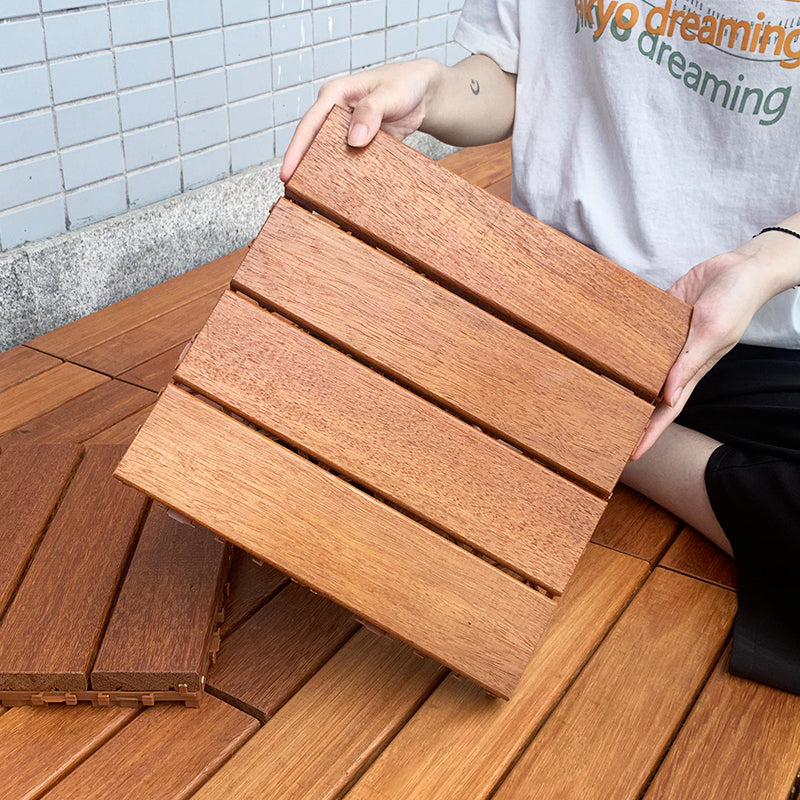 Wood Floor Planks Water Resistant Interlocking Solid Wood Plank Flooring 12" x 12" Clearhalo 'Flooring 'Hardwood Flooring' 'hardwood_flooring' 'Home Improvement' 'home_improvement' 'home_improvement_hardwood_flooring' Walls and Ceiling' 7353088
