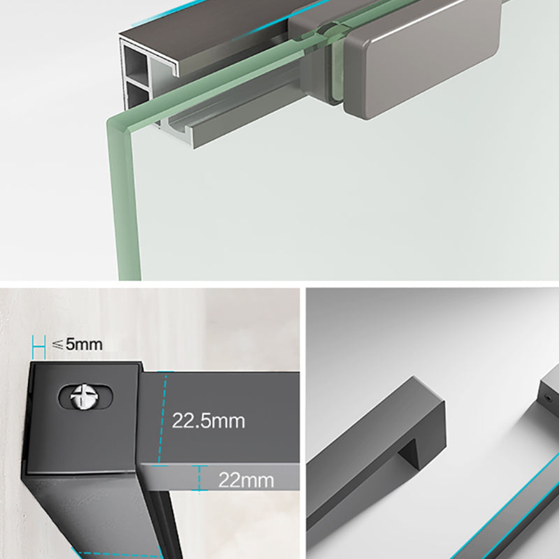 Silver Single Sliding Shower Bath Door Metal Semi-Frameless Shower Door Clearhalo 'Bathroom Remodel & Bathroom Fixtures' 'Home Improvement' 'home_improvement' 'home_improvement_shower_tub_doors' 'Shower and Tub Doors' 'shower_tub_doors' 'Showers & Bathtubs' 7353149