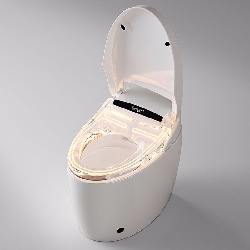 Simple White Temperature Control Bidet Elongated Toilet Seat Bidet with Heated Seat Clearhalo 'Bathroom Remodel & Bathroom Fixtures' 'Bidets' 'Home Improvement' 'home_improvement' 'home_improvement_bidets' 'Toilets & Bidets' 7353385