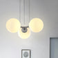 Milk White Glass Global Ceiling Chandelier Modernist 3-Head Suspended Pendant Light Clearhalo 'Ceiling Lights' 'Chandeliers' 'Close To Ceiling Lights' 'Glass shade' 'Glass' 'Modern Chandeliers' 'Modern' Lighting' 735343