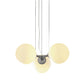 Milk White Glass Global Ceiling Chandelier Modernist 3-Head Suspended Pendant Light Clearhalo 'Ceiling Lights' 'Chandeliers' 'Close To Ceiling Lights' 'Glass shade' 'Glass' 'Modern Chandeliers' 'Modern' Lighting' 735344