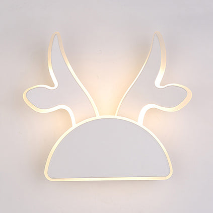 White Finish Rabbit Wall Light Animal Cute Acrylic LED Wall Sconce for ...