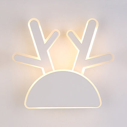 White Finish Rabbit Wall Light Animal Cute Acrylic LED Wall Sconce for ...