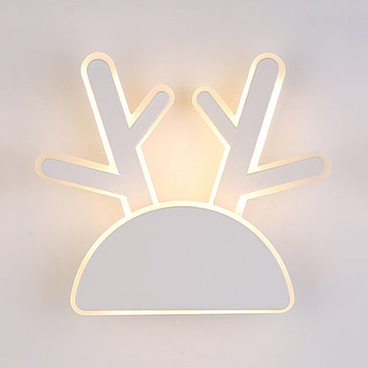 White Finish Rabbit Wall Light Animal Cute Acrylic LED Wall Sconce for Corridor Kid Bedroom White B Clearhalo 'Wall Lamps & Sconces' 'Wall Lights' Lighting' 73539
