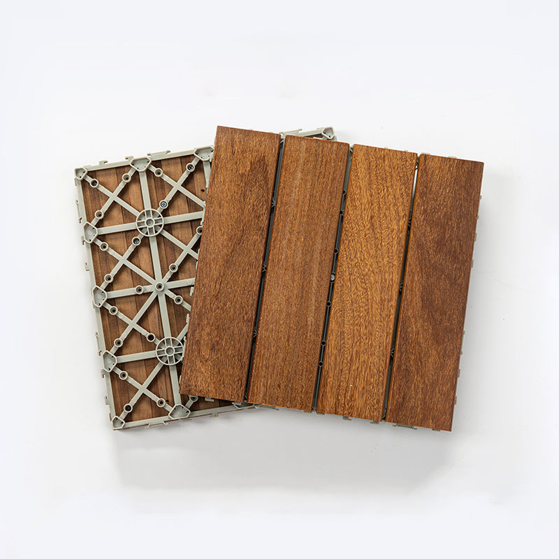 Outdoor Laminate Floor Square Waterproof Scratch Resistant Laminate Floor Dark Coffee Clearhalo 'Flooring 'Home Improvement' 'home_improvement' 'home_improvement_laminate_flooring' 'Laminate Flooring' 'laminate_flooring' Walls and Ceiling' 7354106