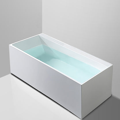 Freestanding Antique Finish Soaking Bathtub Rectangular Modern Bath Tub White Tub Clearhalo 'Bathroom Remodel & Bathroom Fixtures' 'Bathtubs' 'Home Improvement' 'home_improvement' 'home_improvement_bathtubs' 'Showers & Bathtubs' 7354486