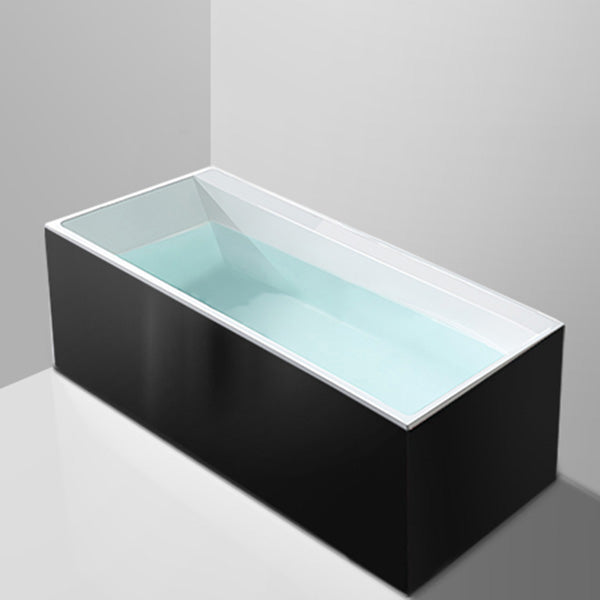 Freestanding Antique Finish Soaking Bathtub Rectangular Modern Bath Tub Black Tub Clearhalo 'Bathroom Remodel & Bathroom Fixtures' 'Bathtubs' 'Home Improvement' 'home_improvement' 'home_improvement_bathtubs' 'Showers & Bathtubs' 7354493