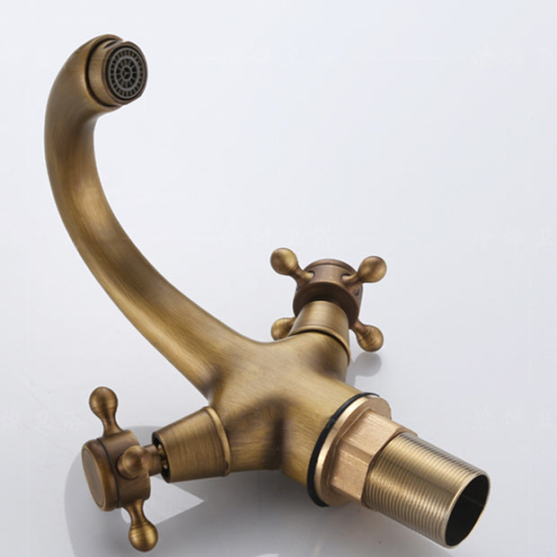 Knob Handle Wide Spread Bathroom Faucet Industrial Lavatory Faucet Clearhalo 'Bathroom Remodel & Bathroom Fixtures' 'Bathroom Sink Faucets' 'Bathroom Sinks & Faucet Components' 'bathroom_sink_faucets' 'Home Improvement' 'home_improvement' 'home_improvement_bathroom_sink_faucets' 7354765
