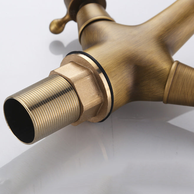 Knob Handle Wide Spread Bathroom Faucet Industrial Lavatory Faucet Clearhalo 'Bathroom Remodel & Bathroom Fixtures' 'Bathroom Sink Faucets' 'Bathroom Sinks & Faucet Components' 'bathroom_sink_faucets' 'Home Improvement' 'home_improvement' 'home_improvement_bathroom_sink_faucets' 7354770