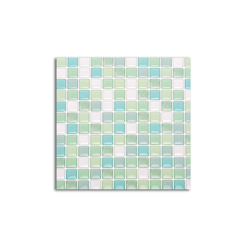 Colorful Mosaic Peel & Stick Tile Water-resistant for Backsplash Wall Light Green Clearhalo 'Flooring 'Home Improvement' 'home_improvement' 'home_improvement_peel_stick_blacksplash' 'Peel & Stick Backsplash Tile' 'peel_stick_blacksplash' 'Walls & Ceilings' Walls and Ceiling' 7354942