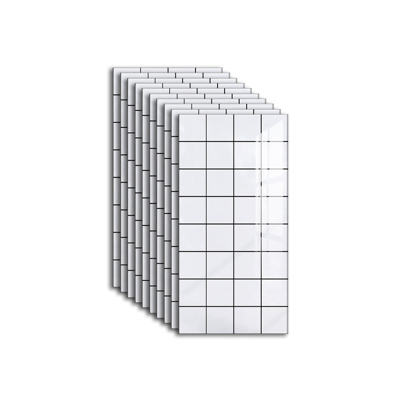 Rectangular Mildew Resistant Tile PVC Singular Peel & Stick Tile for Kitchen White Clearhalo 'Flooring 'Home Improvement' 'home_improvement' 'home_improvement_peel_stick_blacksplash' 'Peel & Stick Backsplash Tile' 'peel_stick_blacksplash' 'Walls & Ceilings' Walls and Ceiling' 7354954