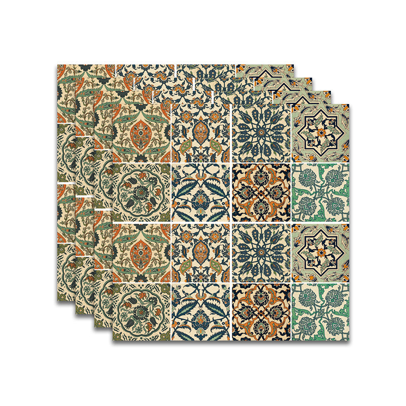 Spanish Pattern Singular Tile Mildew Resistant Peel & Stick Tile for Backsplash Wall Brown Clearhalo 'Flooring 'Home Improvement' 'home_improvement' 'home_improvement_peel_stick_blacksplash' 'Peel & Stick Backsplash Tile' 'peel_stick_blacksplash' 'Walls & Ceilings' Walls and Ceiling' 7354980