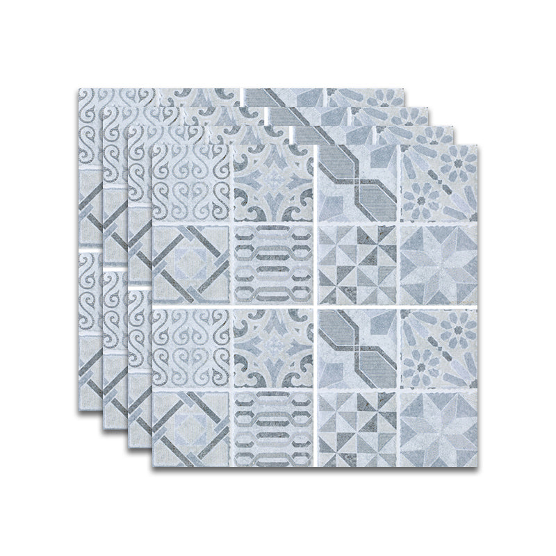 Spanish Pattern Singular Tile Mildew Resistant Peel & Stick Tile for Backsplash Wall Gray-Blue Clearhalo 'Flooring 'Home Improvement' 'home_improvement' 'home_improvement_peel_stick_blacksplash' 'Peel & Stick Backsplash Tile' 'peel_stick_blacksplash' 'Walls & Ceilings' Walls and Ceiling' 7354987