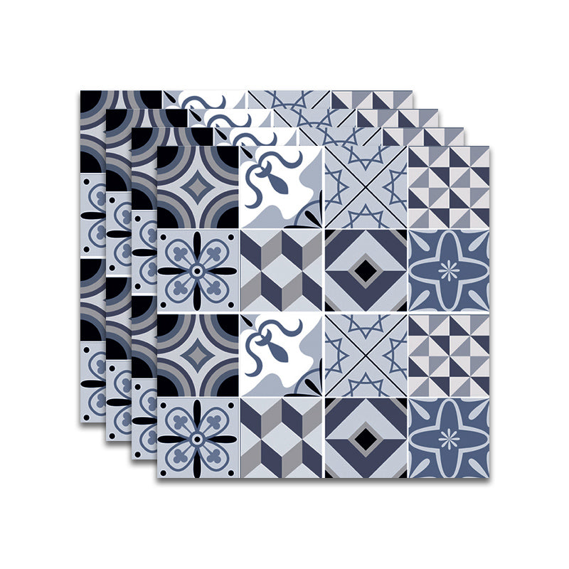 Spanish Pattern Singular Tile Mildew Resistant Peel & Stick Tile for Backsplash Wall Dark Blue Clearhalo 'Flooring 'Home Improvement' 'home_improvement' 'home_improvement_peel_stick_blacksplash' 'Peel & Stick Backsplash Tile' 'peel_stick_blacksplash' 'Walls & Ceilings' Walls and Ceiling' 7354988