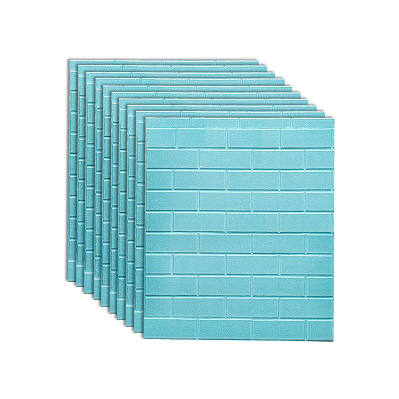 Modern 3D Paneling Smooth Wall Interior Wall Tile Design Plank Light Blue 10-Piece Set Clearhalo 'Flooring 'Home Improvement' 'home_improvement' 'home_improvement_wall_paneling' 'Wall Paneling' 'wall_paneling' 'Walls & Ceilings' Walls and Ceiling' 7355036