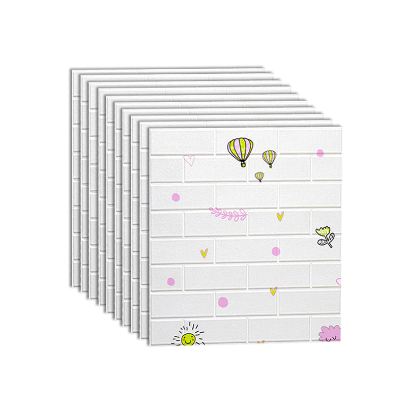 Modern 3D Paneling Smooth Wall Interior Wall Tile Design Plank Pink-White 10-Piece Set Clearhalo 'Flooring 'Home Improvement' 'home_improvement' 'home_improvement_wall_paneling' 'Wall Paneling' 'wall_paneling' 'Walls & Ceilings' Walls and Ceiling' 7355042