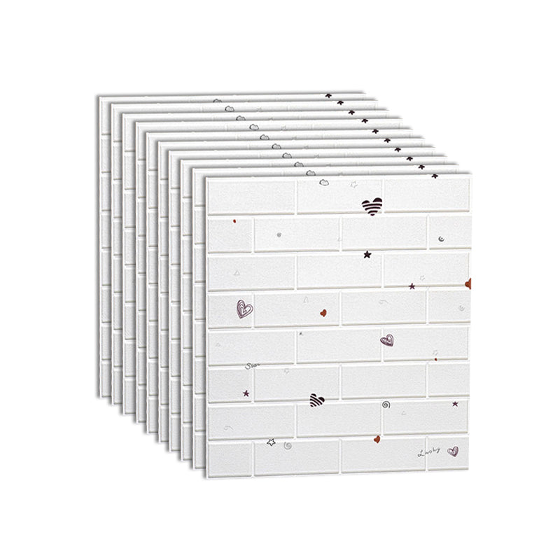 Modern 3D Paneling Smooth Wall Interior Wall Tile Design Plank Red-White 10-Piece Set Clearhalo 'Flooring 'Home Improvement' 'home_improvement' 'home_improvement_wall_paneling' 'Wall Paneling' 'wall_paneling' 'Walls & Ceilings' Walls and Ceiling' 7355044