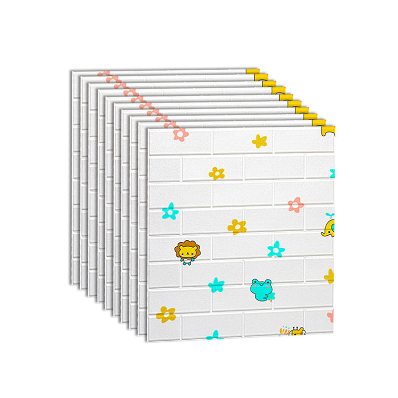 Modern 3D Paneling Smooth Wall Interior Wall Tile Design Plank Yellow White 10-Piece Set Clearhalo 'Flooring 'Home Improvement' 'home_improvement' 'home_improvement_wall_paneling' 'Wall Paneling' 'wall_paneling' 'Walls & Ceilings' Walls and Ceiling' 7355047