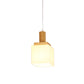 Cube Cream Glass Pendant Lighting Modern Asia 1-Head Wood Hanging Ceiling Lamp for Foyer Clearhalo 'Ceiling Lights' 'Glass shade' 'Glass' 'Modern Pendants' 'Modern' 'Pendant Lights' 'Pendants' Lighting' 735531