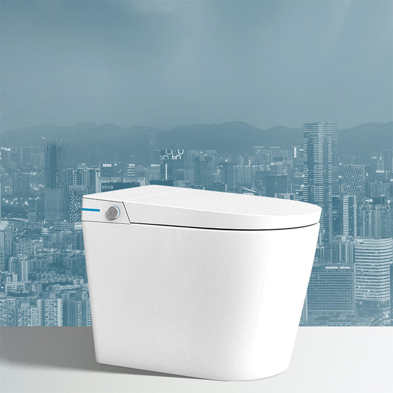 One Piece Toilet Siphon Jet Toilet Modern Porcelain Floor Mounted Flush Toilet White Automatic Lid( Top Configuration) 14" Clearhalo 'Bathroom Remodel & Bathroom Fixtures' 'Home Improvement' 'home_improvement' 'home_improvement_toilets' 'Toilets & Bidets' 'Toilets' 7355746