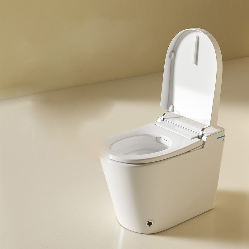 One Piece Toilet Siphon Jet Toilet Modern Porcelain Floor Mounted Flush Toilet White Automatic Lid( Top Configuration) 12" Clearhalo 'Bathroom Remodel & Bathroom Fixtures' 'Home Improvement' 'home_improvement' 'home_improvement_toilets' 'Toilets & Bidets' 'Toilets' 7355748