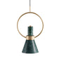 Marble Flared Pendant Light Nordic 1 Bulb Hanging Ceiling Lamp in Green with Gold Ring Clearhalo 'Ceiling Lights' 'Modern Pendants' 'Modern' 'Pendant Lights' 'Pendants' Lighting' 735585