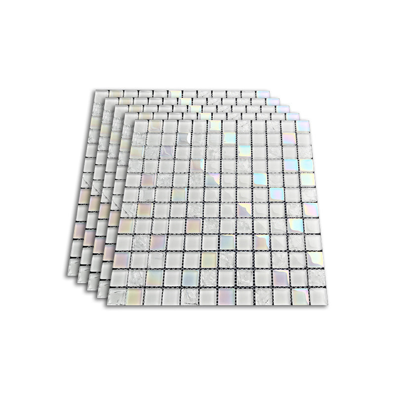 Glass Mosaic Tile Contemporary High Gloss Mosaic Tile with Square Shape Clearhalo 'Floor Tiles & Wall Tiles' 'floor_tiles_wall_tiles' 'Flooring 'Home Improvement' 'home_improvement' 'home_improvement_floor_tiles_wall_tiles' Walls and Ceiling' 7356461