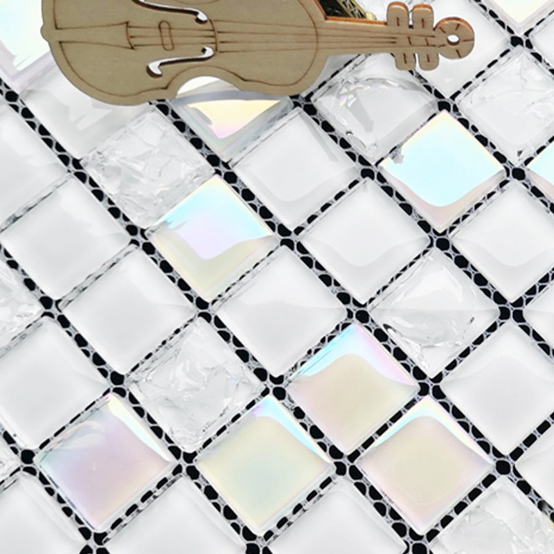 Glass Mosaic Tile Contemporary High Gloss Mosaic Tile with Square Shape Clearhalo 'Floor Tiles & Wall Tiles' 'floor_tiles_wall_tiles' 'Flooring 'Home Improvement' 'home_improvement' 'home_improvement_floor_tiles_wall_tiles' Walls and Ceiling' 7356467
