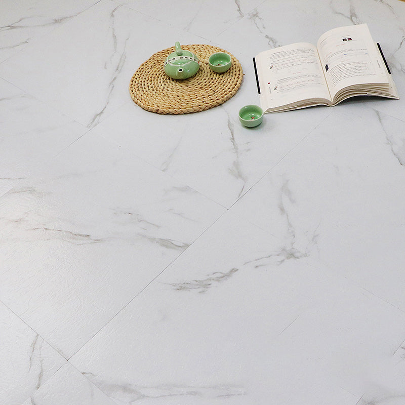 Modern Water Resistant Plastic Floor Fabric Look Square Edge Floor Tiles White-Gray 53.8 sq ft. - 25 Pieces Clearhalo 'Flooring 'Home Improvement' 'home_improvement' 'home_improvement_vinyl_flooring' 'Vinyl Flooring' 'vinyl_flooring' Walls and Ceiling' 7356509