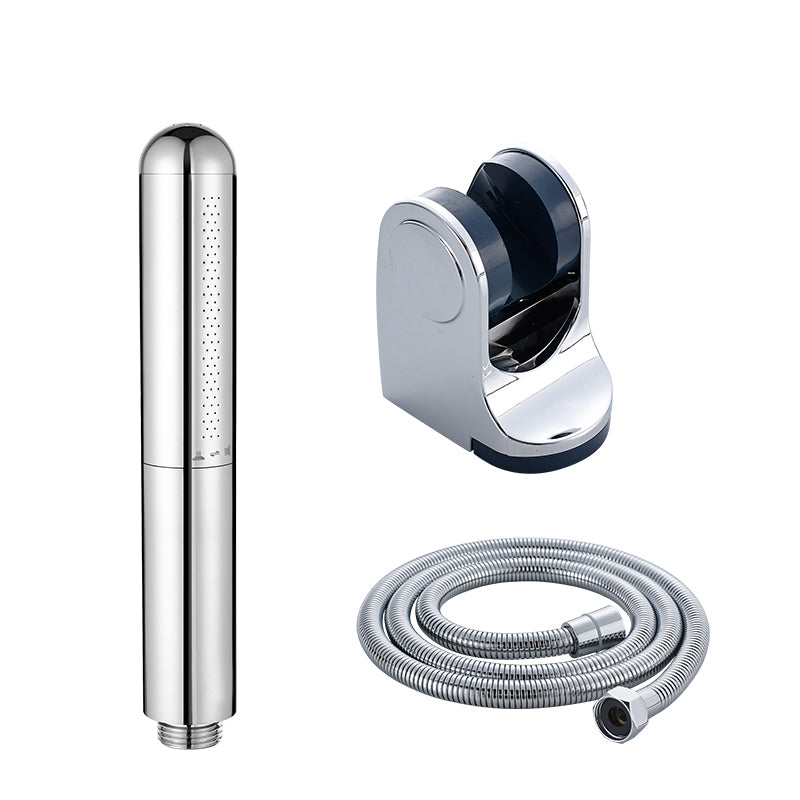 Simple Handheld Shower Head Square 304 Stainless Steel Shower Head Cylinder Shower Heads & Hose & Wall pedestal 1.5 meter Hose Clearhalo 'Bathroom Remodel & Bathroom Fixtures' 'Home Improvement' 'home_improvement' 'home_improvement_shower_heads' 'Shower Heads' 'shower_heads' 'Showers & Bathtubs Plumbing' 'Showers & Bathtubs' 7356560