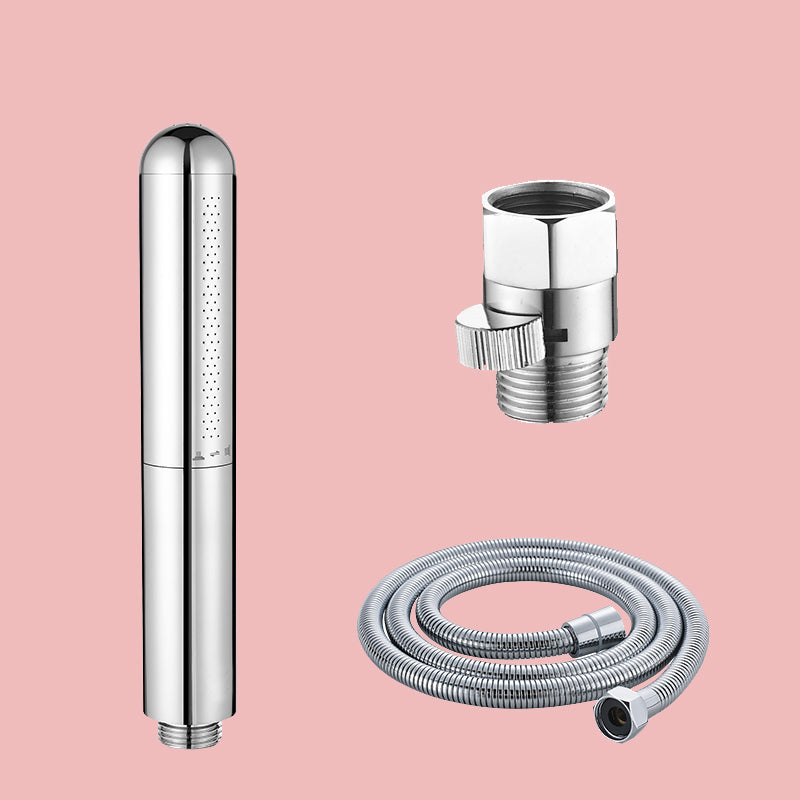 Simple Handheld Shower Head Square 304 Stainless Steel Shower Head Cylinder Sprinkler & Hose & Switch Clearhalo 'Bathroom Remodel & Bathroom Fixtures' 'Home Improvement' 'home_improvement' 'home_improvement_shower_heads' 'Shower Heads' 'shower_heads' 'Showers & Bathtubs Plumbing' 'Showers & Bathtubs' 7356575