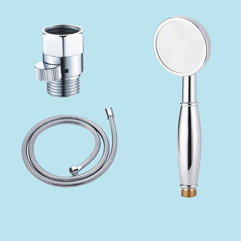 Simple Handheld Shower Head Square 304 Stainless Steel Shower Head Round Sprinkler & Hose & Switch Clearhalo 'Bathroom Remodel & Bathroom Fixtures' 'Home Improvement' 'home_improvement' 'home_improvement_shower_heads' 'Shower Heads' 'shower_heads' 'Showers & Bathtubs Plumbing' 'Showers & Bathtubs' 7356576