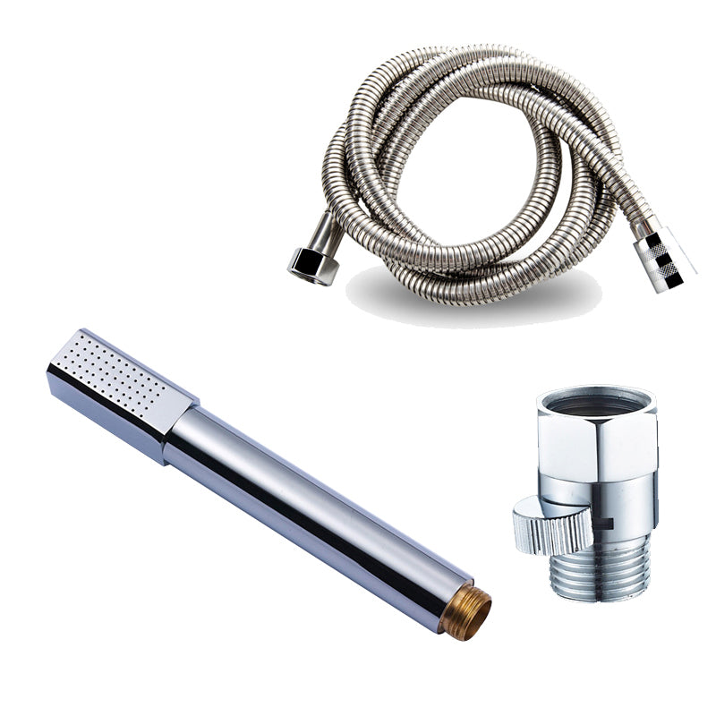 Simple Handheld Shower Head Square 304 Stainless Steel Shower Head Square Sprinkler & Hose & Switch 1.5 meter Hose Clearhalo 'Bathroom Remodel & Bathroom Fixtures' 'Home Improvement' 'home_improvement' 'home_improvement_shower_heads' 'Shower Heads' 'shower_heads' 'Showers & Bathtubs Plumbing' 'Showers & Bathtubs' 7356577