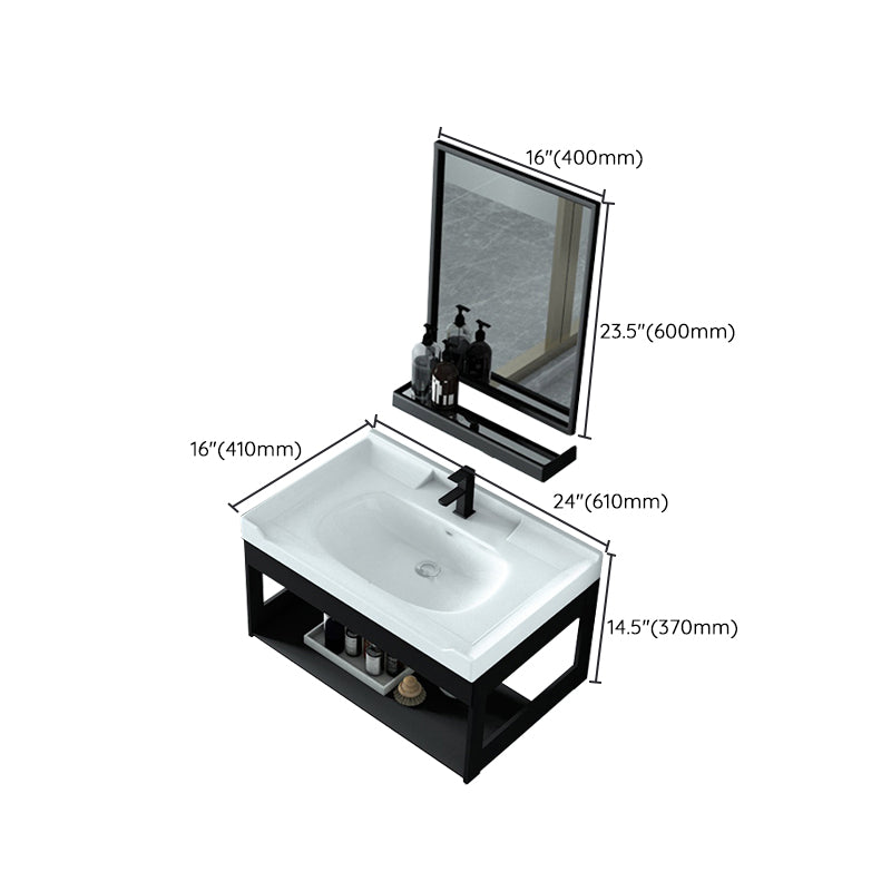 Modern Bathroom Vanity Set Wall Mount Single-Sink Bathroom Sink Vanity Clearhalo 'Bathroom Remodel & Bathroom Fixtures' 'Bathroom Vanities' 'bathroom_vanities' 'Home Improvement' 'home_improvement' 'home_improvement_bathroom_vanities' 7356797