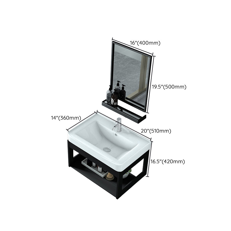 Modern Bathroom Vanity Set Wall Mount Single-Sink Bathroom Sink Vanity Clearhalo 'Bathroom Remodel & Bathroom Fixtures' 'Bathroom Vanities' 'bathroom_vanities' 'Home Improvement' 'home_improvement' 'home_improvement_bathroom_vanities' 7356800