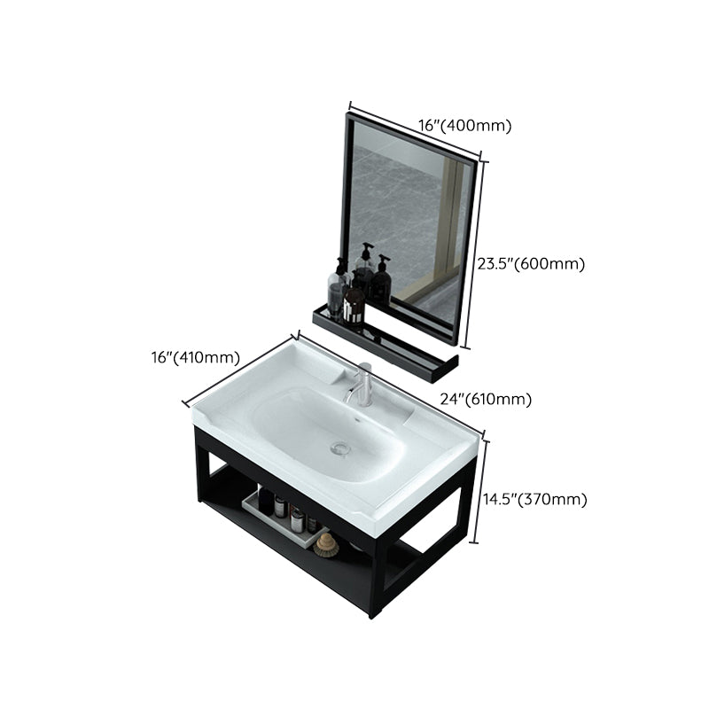 Modern Bathroom Vanity Set Wall Mount Single-Sink Bathroom Sink Vanity Clearhalo 'Bathroom Remodel & Bathroom Fixtures' 'Bathroom Vanities' 'bathroom_vanities' 'Home Improvement' 'home_improvement' 'home_improvement_bathroom_vanities' 7356801