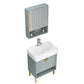 Rectangular Glam Sink Vanity Green Ceramic Single-Sink Freestanding Vanity Set Clearhalo 'Bathroom Remodel & Bathroom Fixtures' 'Bathroom Vanities' 'bathroom_vanities' 'Home Improvement' 'home_improvement' 'home_improvement_bathroom_vanities' 7356810