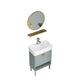 Rectangular Glam Sink Vanity Green Ceramic Single-Sink Freestanding Vanity Set Vanity & Faucet & Mirrors 22"L x 12"W x 33"H Clearhalo 'Bathroom Remodel & Bathroom Fixtures' 'Bathroom Vanities' 'bathroom_vanities' 'Home Improvement' 'home_improvement' 'home_improvement_bathroom_vanities' 7356811