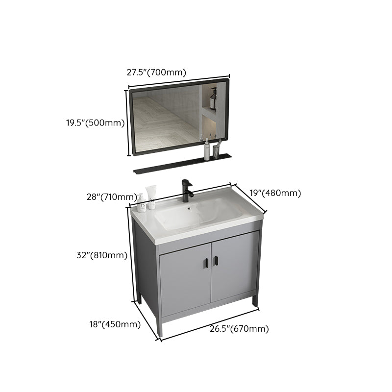 Modern Bathroom Vanity Set Freestanding Single-Sink Bathroom Sink Vanity Clearhalo 'Bathroom Remodel & Bathroom Fixtures' 'Bathroom Vanities' 'bathroom_vanities' 'Home Improvement' 'home_improvement' 'home_improvement_bathroom_vanities' 7356882