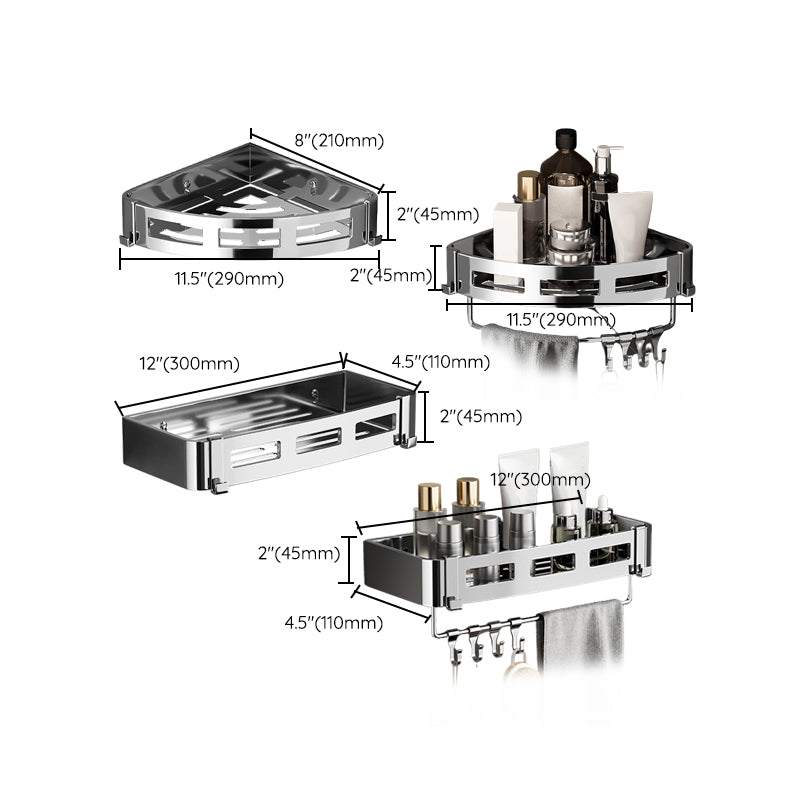 Minimalism Bathroom Accessories Hardware Set Bath Shelf Bathroom Accessory Kit Clearhalo 'Bathroom Hardware Sets' 'Bathroom Hardware' 'Bathroom Remodel & Bathroom Fixtures' 'bathroom_hardware_sets' 'Home Improvement' 'home_improvement' 'home_improvement_bathroom_hardware_sets' 7356942