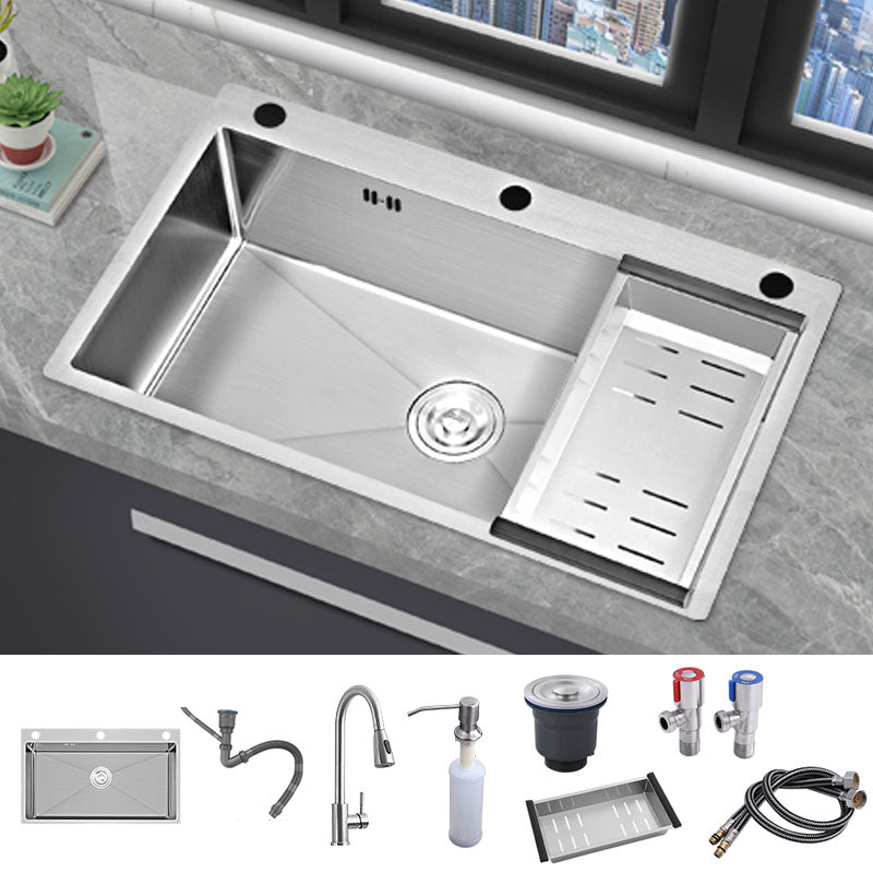 Modern Kitchen Sink Rectangular Water Purification Kitchen Sink Sink with Faucet Pull Out Faucet Clearhalo 'Home Improvement' 'home_improvement' 'home_improvement_kitchen_sinks' 'Kitchen Remodel & Kitchen Fixtures' 'Kitchen Sinks & Faucet Components' 'Kitchen Sinks' 'kitchen_sinks' 7357318