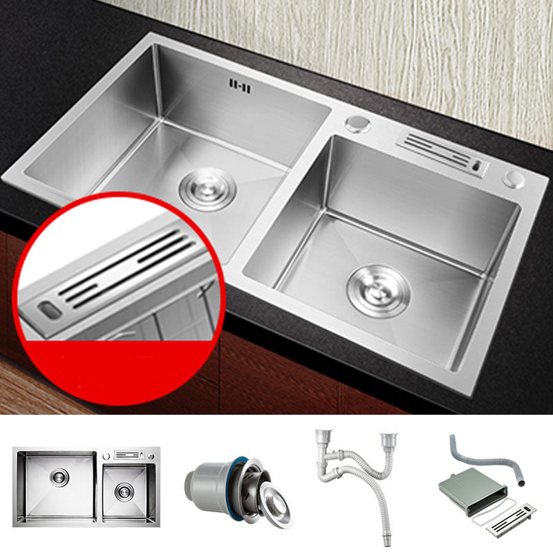 Modern Kitchen Bar Sink Stainless Steel with Basket Strainer Kitchen Sink 31"L x 18"W x 8"H Sink Only None Clearhalo 'Home Improvement' 'home_improvement' 'home_improvement_kitchen_sinks' 'Kitchen Remodel & Kitchen Fixtures' 'Kitchen Sinks & Faucet Components' 'Kitchen Sinks' 'kitchen_sinks' 7357342
