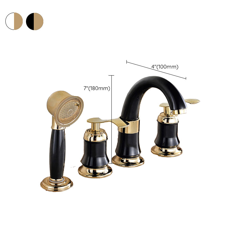 Contemporary Tub Faucet Deck Mounted Trim Bath Faucet Trim for Bathroom Clearhalo 'Bathroom Remodel & Bathroom Fixtures' 'Bathtub Faucets' 'bathtub_faucets' 'Home Improvement' 'home_improvement' 'home_improvement_bathtub_faucets' 7357411
