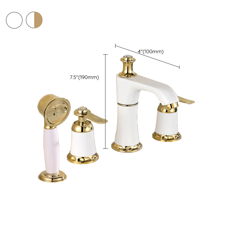 Contemporary Tub Faucet Deck Mounted Trim Bath Faucet Trim for Bathroom Clearhalo 'Bathroom Remodel & Bathroom Fixtures' 'Bathtub Faucets' 'bathtub_faucets' 'Home Improvement' 'home_improvement' 'home_improvement_bathtub_faucets' 7357412